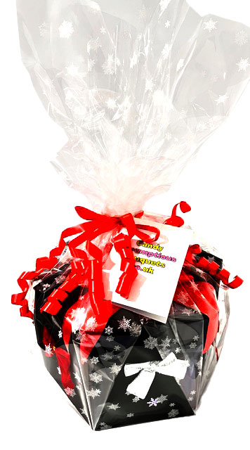 Christmas Chocolate Explosion Box, Always delivered with cellophane wrapping