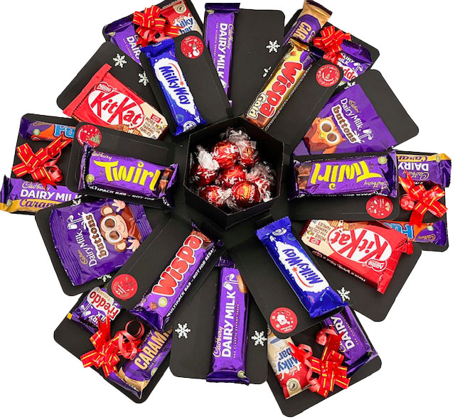 Christmas Chocolate Explosion Box, Revealing the Chocs